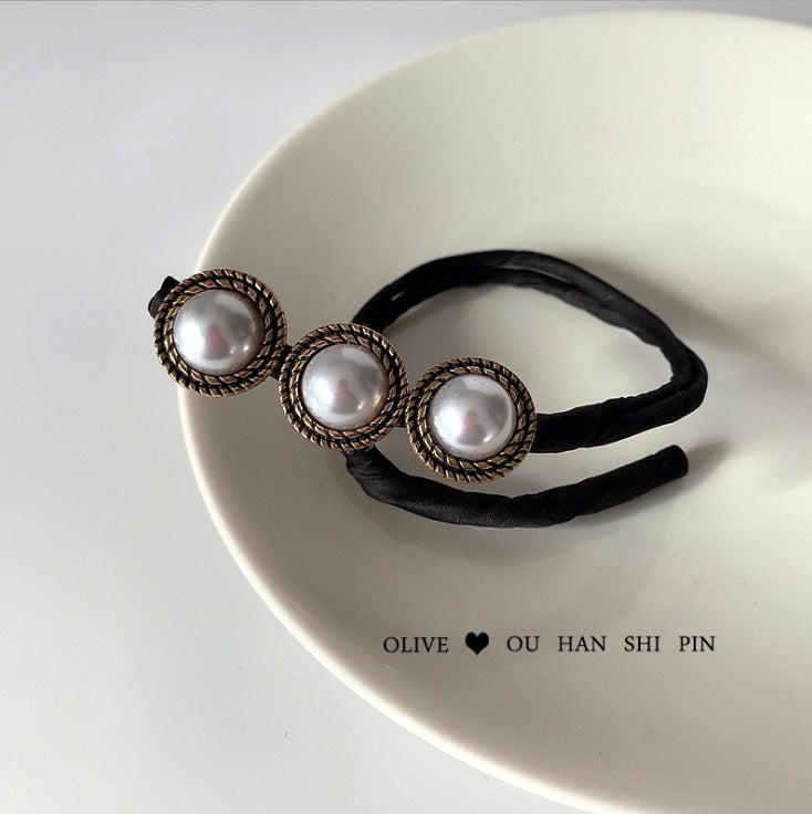 Pearl Flower Ball Head Hair Artifact New Retro Temperament Net Red Lazy Braided Hair Styling Hair Accessories
